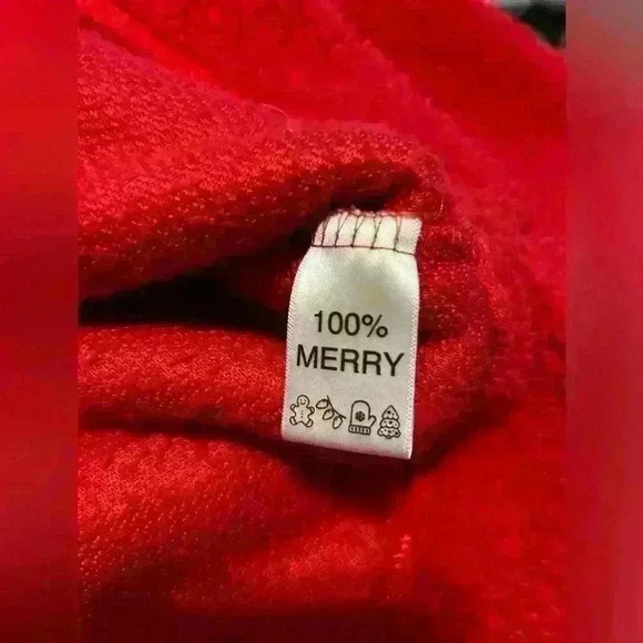 “Naughty Nice” sequin flippable words Christmas sweater by Wallflower red - Picture 3 of 6